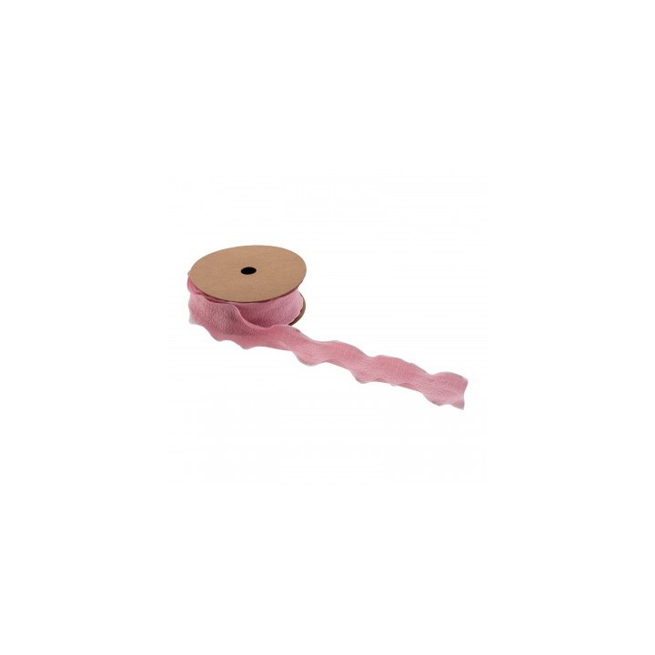 Ruban plissé rose pastel 4cmsx10m