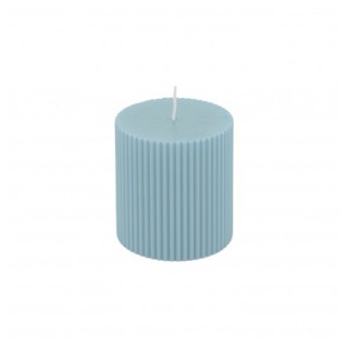 Bougie pilier torsadée bleu acier