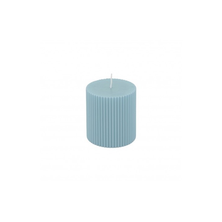 Bougie pilier torsadée bleu acier