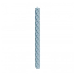 Bougie flambeau torsadée bleu acier x2