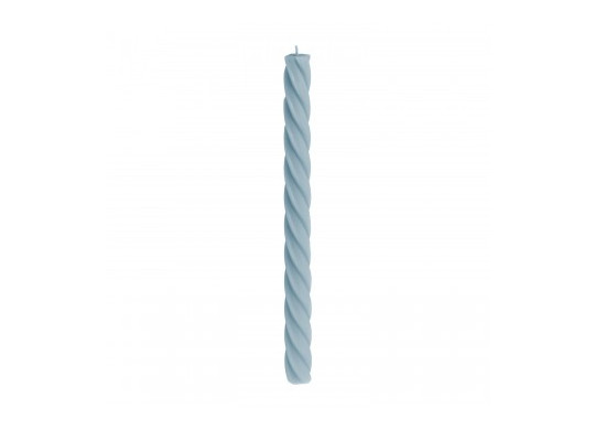 Bougie flambeau torsadée bleu acier x2