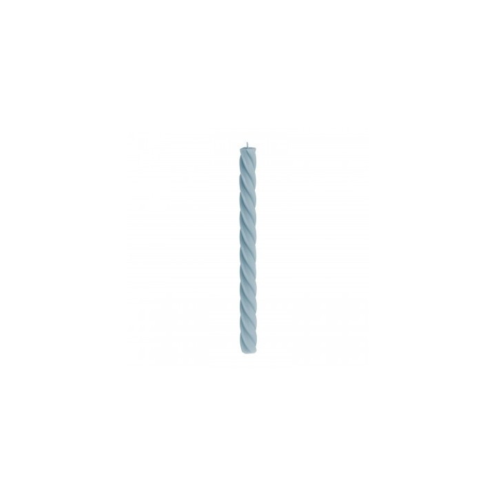 Bougie flambeau torsadée bleu acier x2