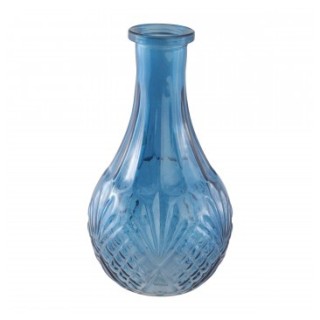 Vase verre Catherine bleu denim