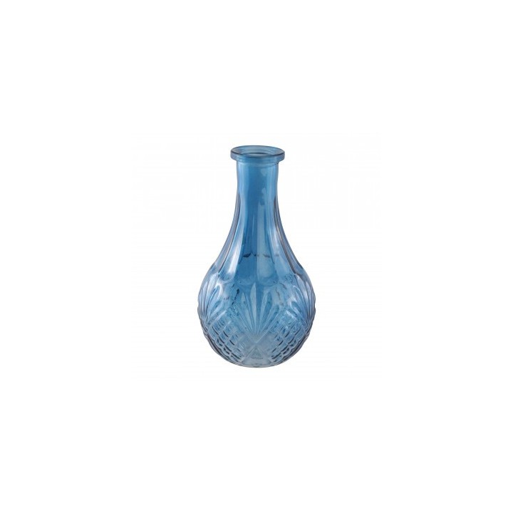 Vase verre Catherine bleu denim