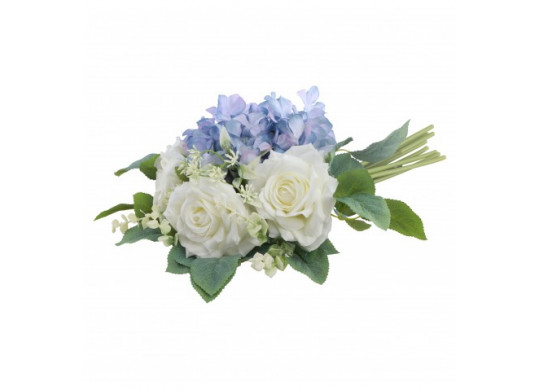 Bouquet hortense blanc/bleu