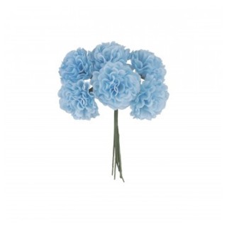 Bouquet de 6 hortensia bleu ciel et vert