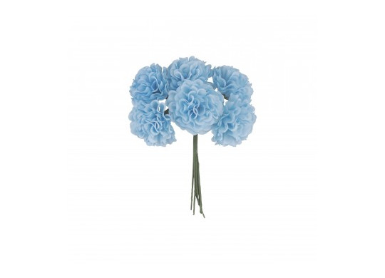 Bouquet de 6 hortensia bleu ciel et vert