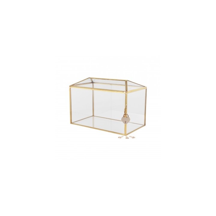 Urne verre metal or et cadenas