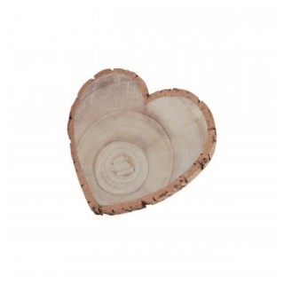Rondin bois coeur 19x3cms