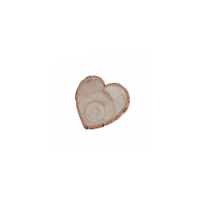 Rondin bois coeur 19x3cms