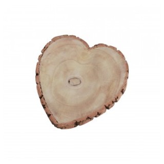 Rondin bois coeur 23x3cms