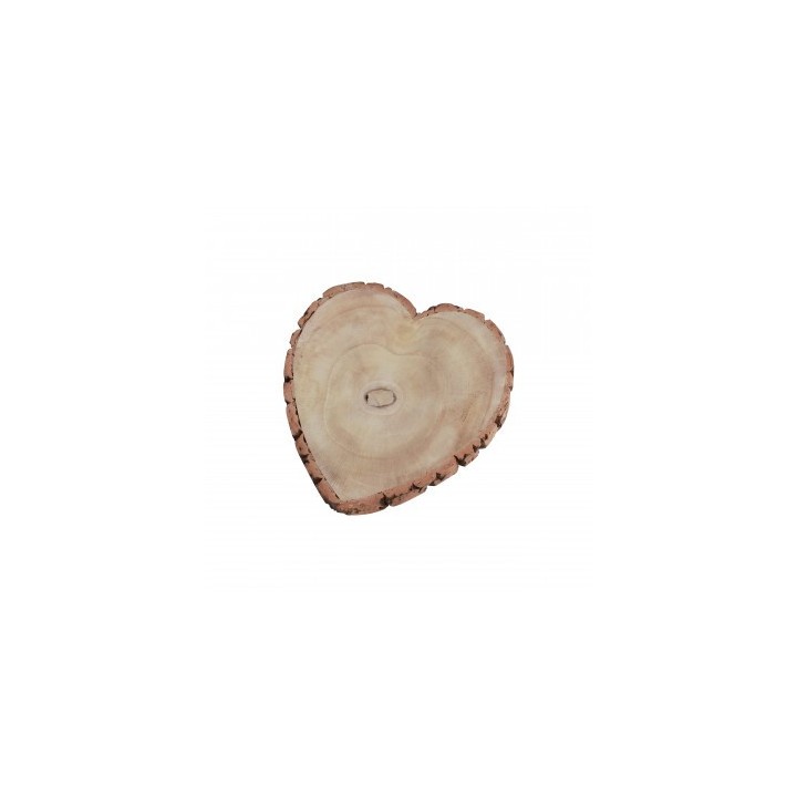 Rondin bois coeur 23x3cms