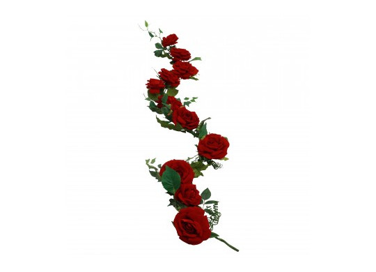 Guirlande rose velours rouge 2m