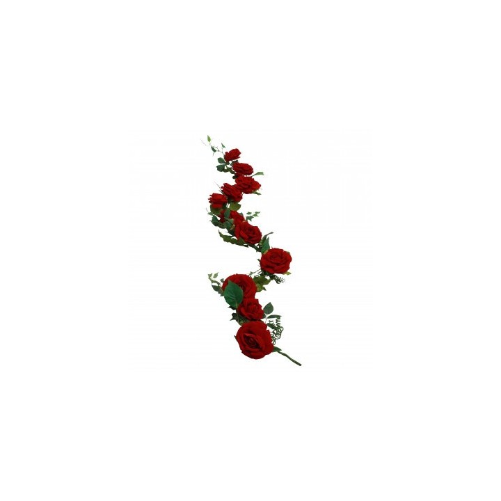 Guirlande rose velours rouge 2m