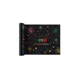 Chemin de table anniversaire festicolor noir