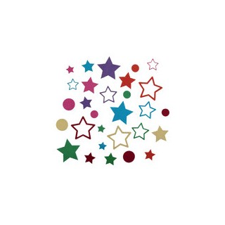 Confettis papier etoiles multico x600