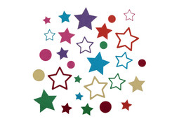 Confettis papier etoiles multico x600