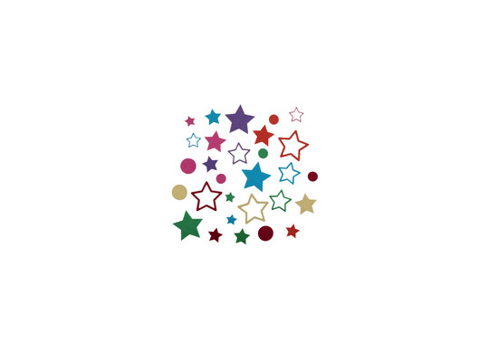 Confettis papier etoiles multico x600