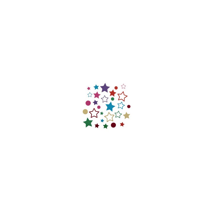 Confettis papier etoiles multico x600