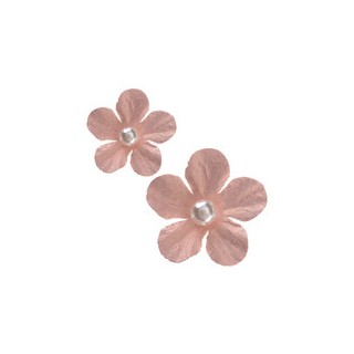 Petite fleur perlée peche 2cms x40