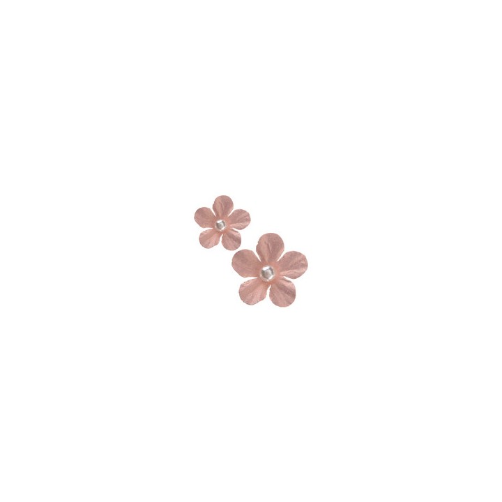 Petite fleur perlée peche 2cms x40