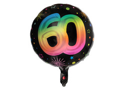 Ballon alu rond 60 ans festicolor noir 45cms