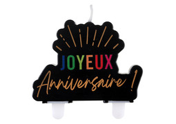 Bougie anniversaire festicolor noire