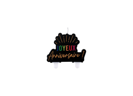 Bougie anniversaire festicolor noire