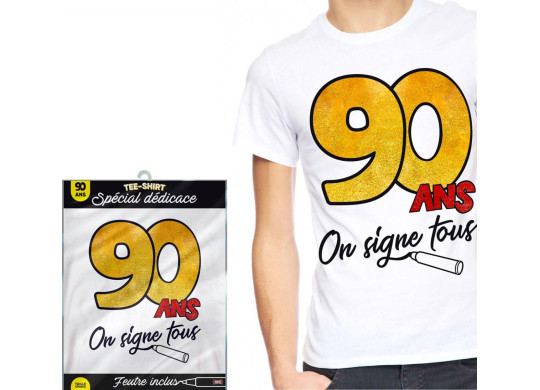 T-shirt à dédicacer 90 ans T-shirt à dédicacer 90 ans