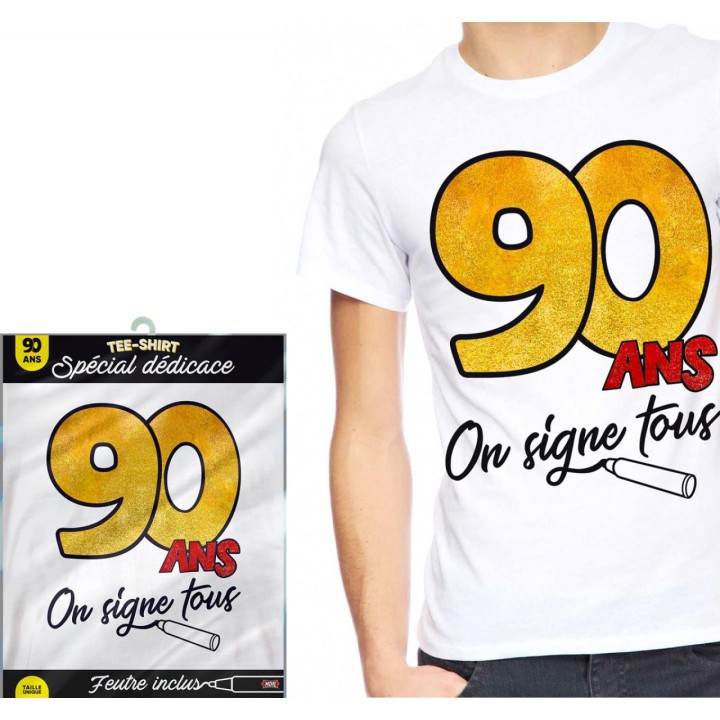 T-shirt à dédicacer 90 ans