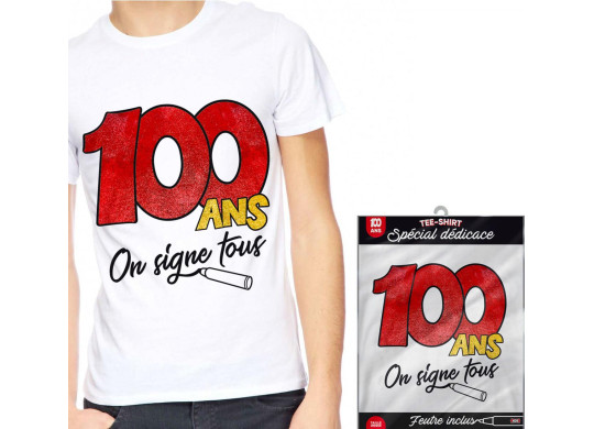 T-shirt à dédicacer 100 ans