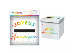 Tirelire Joyeux anniversaire métallisé multico