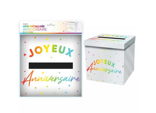 Tirelire Joyeux anniversaire métallisé multico