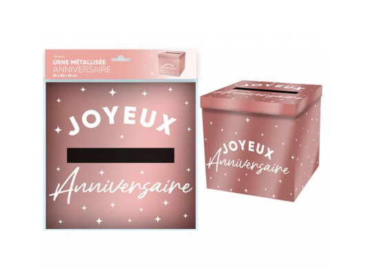Tirelire Joyeux anniversaire métallisé rose gold Tirelire Joyeux anniversaire métallisé rose gold