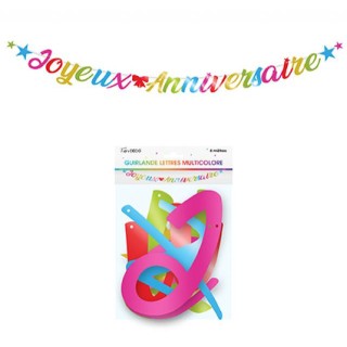 Guirlande lettre Joyeux anniversaire multico