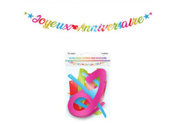 Guirlande lettre Joyeux anniversaire multico