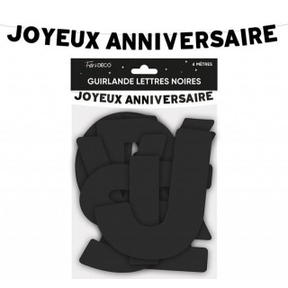 Guirlande lettre Joyeux anniversaire noir