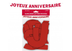 Guirlande lettre Joyeux anniversaire rouge