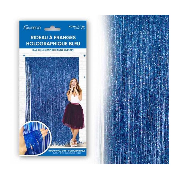 Rideau lametta bleu touareg 1x2m