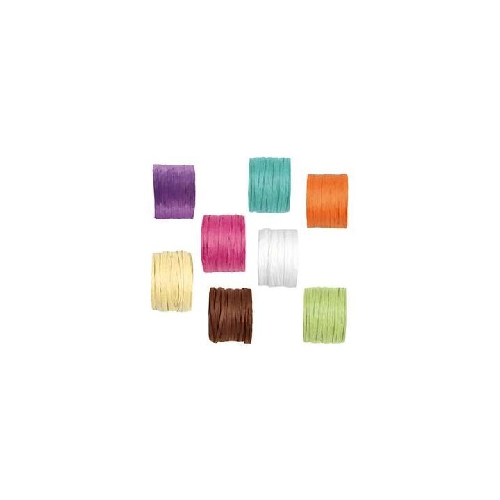 Rafia papier coloré en botte de 50 mètres - Décoration de table