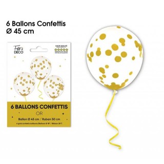 Ballons confettis or x6