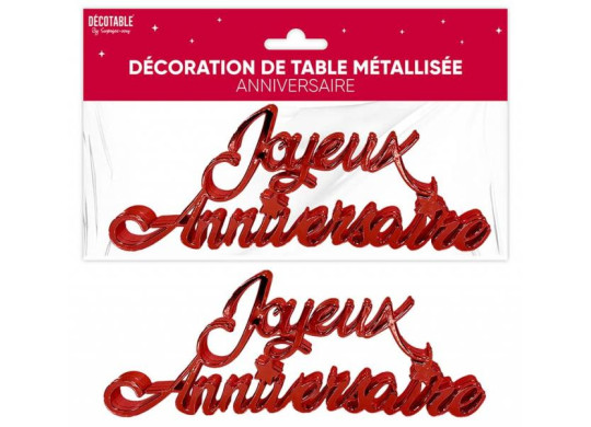 Mot Joyeux anniversaire rouge