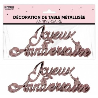 Mot Joyeux anniversaire rose poudré