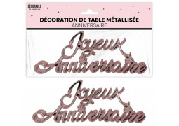 Mot Joyeux anniversaire rose poudré