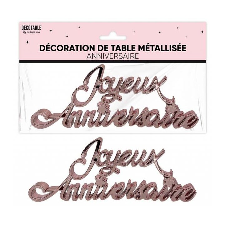 Mot Joyeux anniversaire rose poudré