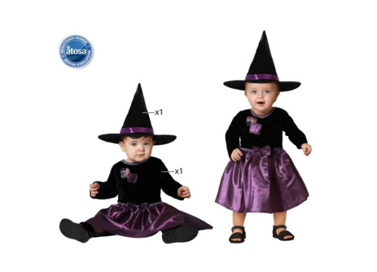 Costume baby sorcière noir/violette