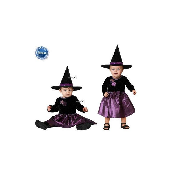 Costume baby sorcière noir/violette