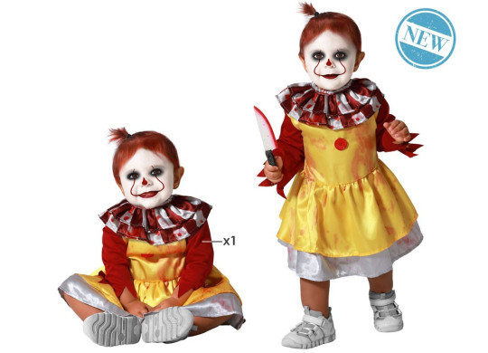 Costume baby fille clown rouge Costume baby fille clown rouge