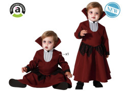 Costume baby vampiresse bordeaux rayée