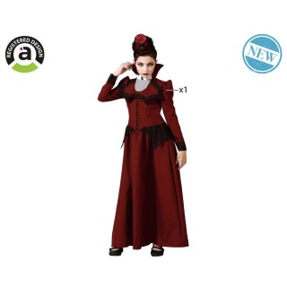 Costume enfant vampiresse bordeaux rayée